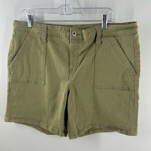 Style & Co Women’s Utility Cotton Blend Shorts - Olive Green Size 16